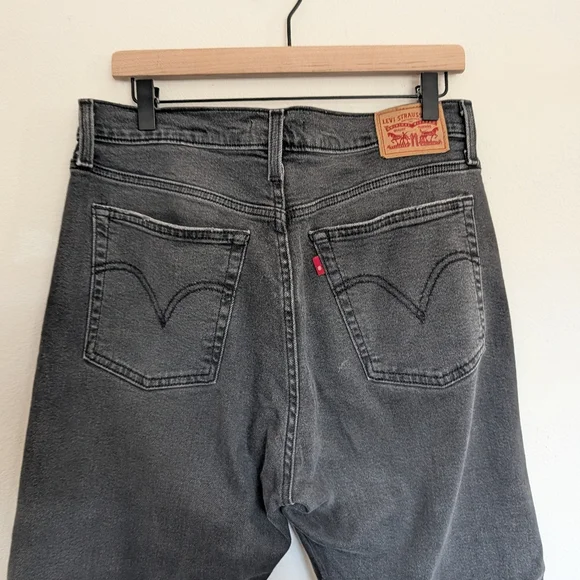 Levi's Wedgie Straight In Well Worn Black Size 31 - Picture 3 of 7